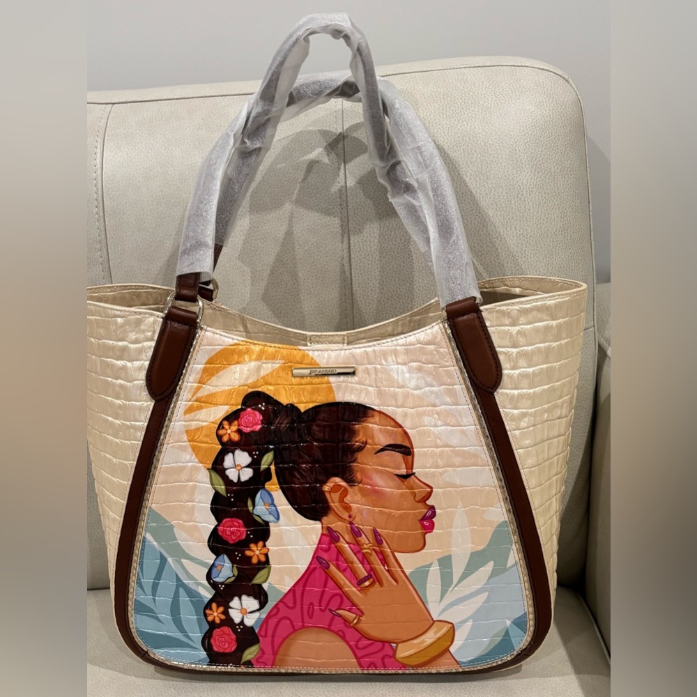 NWT Brahmin x Coco Michele Aliza Ivory Sunkissed Crown Tote